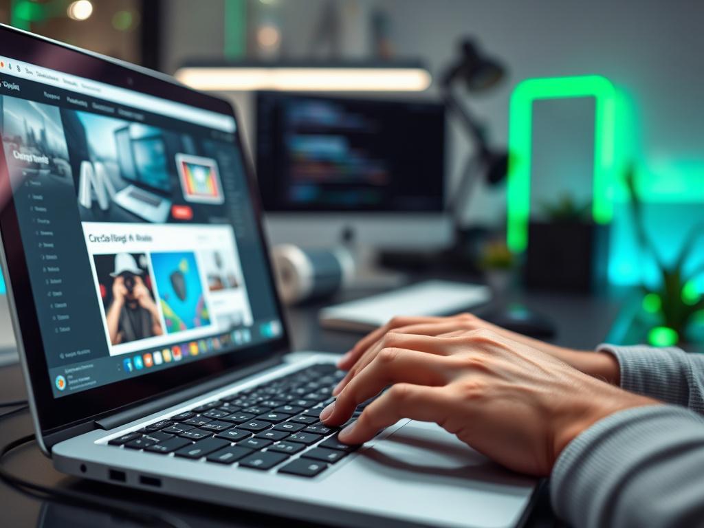 Web developer coding on a modern device